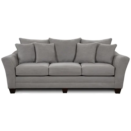 Contemporary Sofa with Flared Arms and Loose Back Cushions